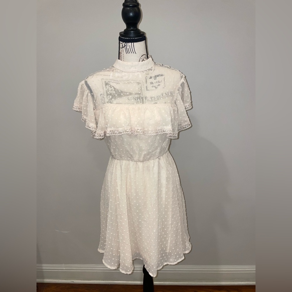 Shein Fancy cream mini dress